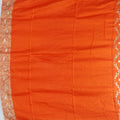 Rust Orange Banarasi Silk Saree Motifs Wedding Festive Wear - Mangaldeep NX