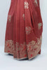 Rust Orange Bangalori Silk Saree with Silver Zari Floral Embroidery and Beaded Tassel Pallu - Mangaldeep NX