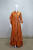 Rust Orange Embroidered Anarkali Kurta Set with Mirror Work and Matching Dupatta - Mangaldeep NX
