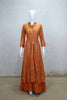 Rust Orange Embroidered Anarkali Kurta Set with Mirror Work and Matching Dupatta - Mangaldeep NX