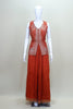 Rust Orange Indo - Western Sharara Set with Embroidered Peplum Kurti and Dupatta - Mangaldeep NX