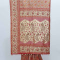 Rust Orange Kanjivaram Silk Saree with Cream Zari Woven Pallu - Mangaldeep NX