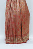 Rust Orange Kanjivaram Silk Saree with Cream Zari Woven Pallu - Mangaldeep NX