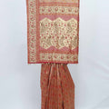 Rust Orange Kanjivaram Silk Saree with Cream Zari Woven Pallu - Mangaldeep NX