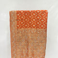 Rust Orange Silk Saree with Gold Zari Embroidery - Mangaldeep NX