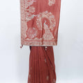 Rust Orange Silk Saree with Woven Peacock Motif and Zari Embroidered Pallu - Mangaldeep NX