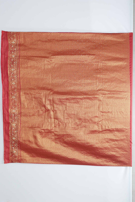 Rust Red Banarasi Bandhani Saree with Rich Pallu - Mangaldeep NX