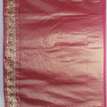 Rust Red Banarasi Silk Saree with Peacock Zari Work and Traditional Border - Mangaldeep NX