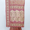 Rust Red Banarasi Silk Saree with Peacock Zari Work and Traditional Border - Mangaldeep NX