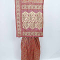 Rust Red Banarasi Silk Saree with Peacock Zari Work and Traditional Border - Mangaldeep NX