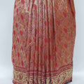 Rust Red Banarasi Silk Saree with Peacock Zari Work and Traditional Border - Mangaldeep NX
