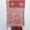 Rust Red Bangalori Silk Saree with Intricate Zari Weaving and Traditional Motifs - Mangaldeep NX