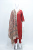 Rust Red Solid Cotton Straight Salwar Suit with Printed Dupatta - Mangaldeep NX