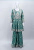 Sage Green Embroidered Kurta Sharara Set with Gota Patti Detailing and Matching Dupatta - Mangaldeep NX
