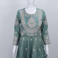 Sage Green Embroidered Kurta Sharara Set with Gota Patti Detailing and Matching Dupatta - Mangaldeep NX