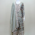 Sage Green Floral Embroidered Anarkali Suit with Matching Dupatta - Mangaldeep NX
