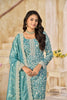 Sea Green Embroidered Straight Salwar Suit with Matching Dupatta - Mangaldeep NX