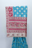 Sky Blue and Red Gaji Silk Saree with Zari Weaving and Traditional Floral Motifs - Mangaldeep NX