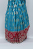 Sky Blue and Red Gaji Silk Saree with Zari Weaving and Traditional Floral Motifs - Mangaldeep NX