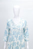 Sky Blue and White Floral Printed Cotton Salwar Suit with Dupatta - Mangaldeep NX