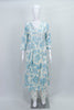 Sky Blue and White Floral Printed Cotton Salwar Suit with Dupatta - Mangaldeep NX
