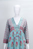 Sky Blue Floral Printed Cotton Anarkali Salwar Suit with Dupatta - Mangaldeep NX