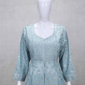 Sky Blue Mirror Embroidered Kurta Set with Palazzo Pants and Matching Dupatta - Mangaldeep NX