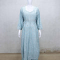 Sky Blue Mirror Embroidered Kurta Set with Palazzo Pants and Matching Dupatta - Mangaldeep NX