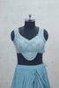 Sky Blue Ruffled Lehenga Choli with Hand Embroidered Yoke - Mangaldeep NX