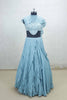 Sky Blue Ruffled Lehenga Choli with Hand Embroidered Yoke - Mangaldeep NX