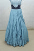 Sky Blue Ruffled Lehenga Choli with Hand Embroidered Yoke - Mangaldeep NX