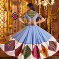 Sky Blue Traditional Garba Lehenga Choli Set with Multicolor Mirror Work for Navratri - Mangaldeep NX