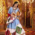 Sky Blue Traditional Garba Lehenga Choli Set with Multicolor Mirror Work for Navratri - Mangaldeep NX