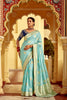 Sky Blue Woven Banarasi Design Silk Saree with Gold Zari Work - Mangaldeep NX
