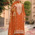 Sterling Orange Salwar Suit in Chinon Silk with Embroidered - Mangaldeep NX