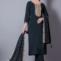 Stunning Black Embroidered Pant Style Salwar Suit - Mangaldeep NX