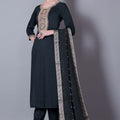 Stunning Black Embroidered Pant Style Salwar Suit - Mangaldeep NX