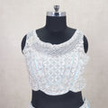 Stunning Light Blue Net Lehenga Choli with Sequin Embroidery and Dupatta - Mangaldeep NX