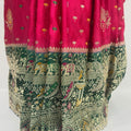 Stunning Pink and Green Banarasi Silk Saree - Mangaldeep NX