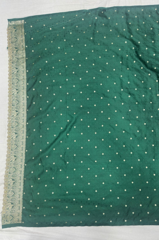 Stunning Pink and Green Banarasi Silk Saree - Mangaldeep NX