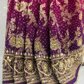 Stunning Pink and Purple Banarasi Silk Saree - Mangaldeep NX