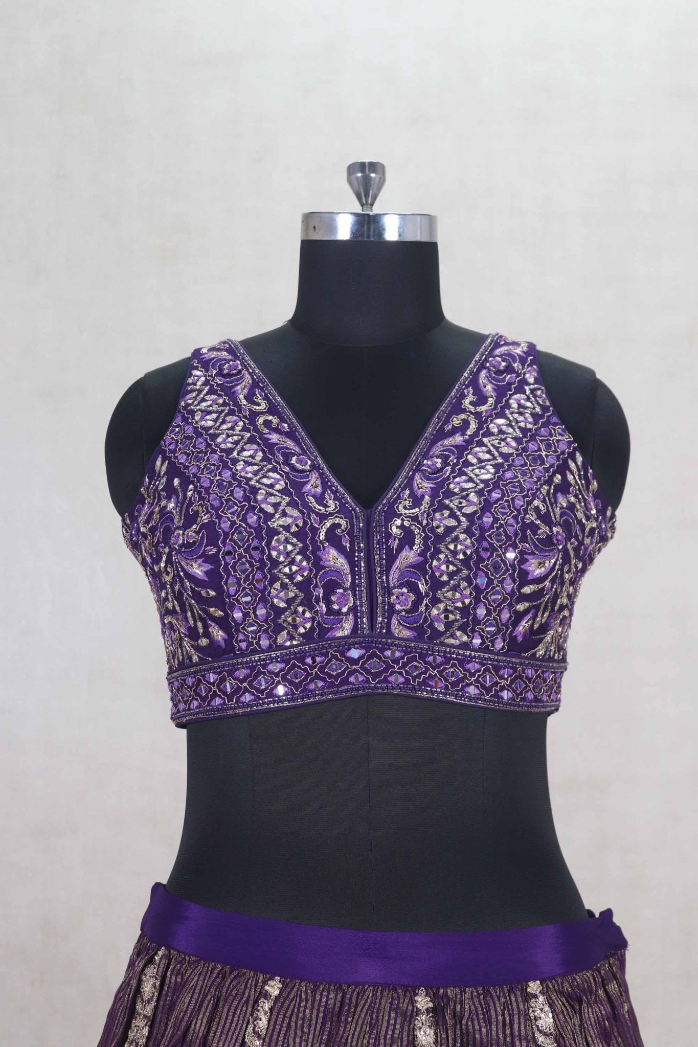 Stunning Purple Embroidered Lehenga Choli with Dupatta - Mangaldeep NX