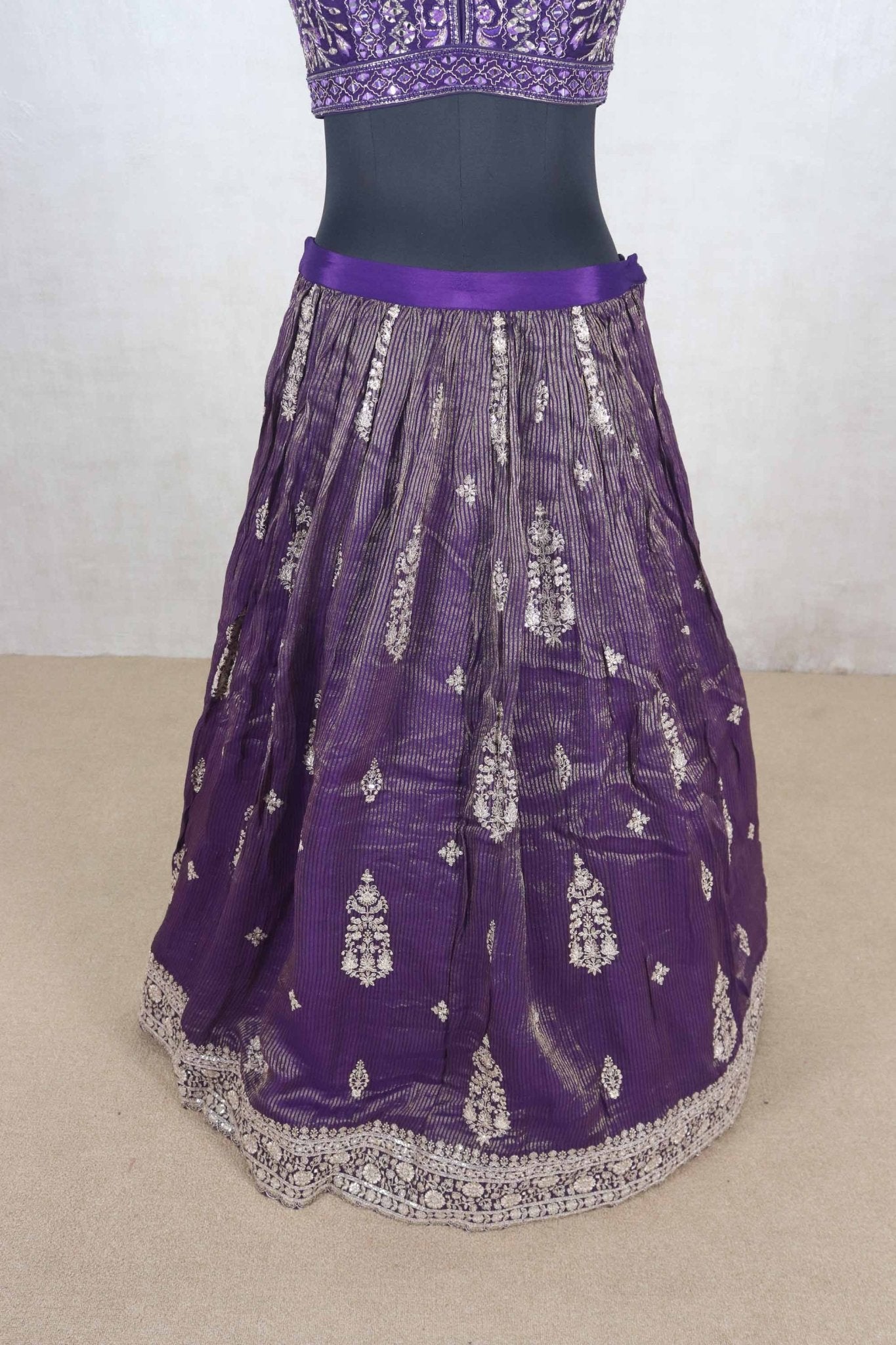 Stunning Purple Embroidered Lehenga Choli with Dupatta - Mangaldeep NX