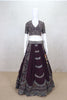 Stunning Wine Color Mirror Work Embroidered Lehenga Choli - Mangaldeep NX