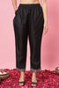 Stylish Black Embroidered Cotton Salwar Suit with Striped Dupatta - Mangaldeep NX