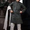Stylish Black Printed Kurta Pajama for Boys - Mangaldeep NX