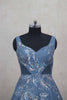 Stylish Blue Party Gown with Sequin Floral Embroidery - Mangaldeep NX