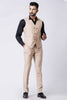 Stylish Ceremonial Men's Beige Polyester Blend Tuxedo Suit - Mangaldeep NX