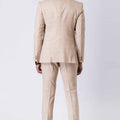Stylish Ceremonial Men's Beige Polyester Blend Tuxedo Suit - Mangaldeep NX