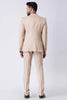 Stylish Ceremonial Men's Beige Polyester Blend Tuxedo Suit - Mangaldeep NX